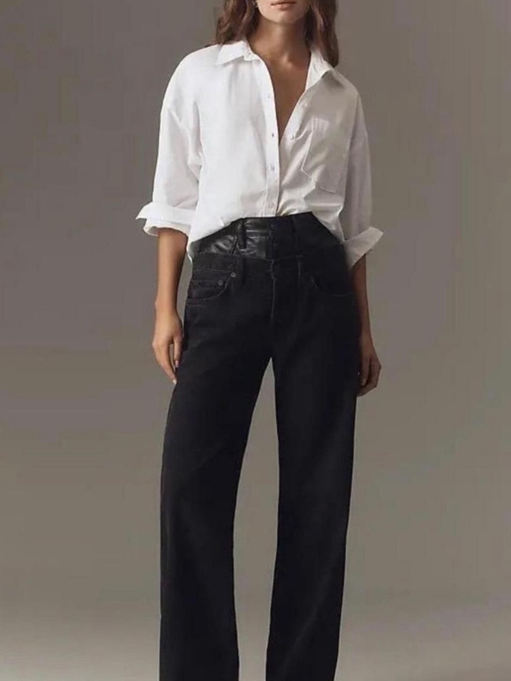 Agolde Black High-Waist Wide Leg Jeans